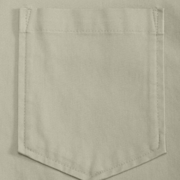 Mode of One Men's Relaxed-Fit Button-Down Twill Shirt Dark Ecru Size L - Picture 4 of 9